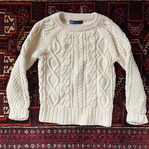 GAP Cream Cable Knit Crewneck Sweater 4T